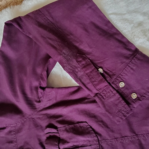 Express Tops Express Dark Purple Button Up Shirt Sz M Poshmark